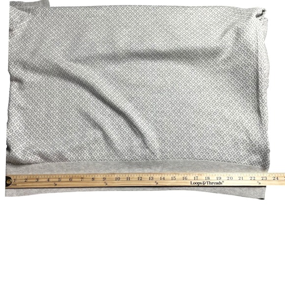 Brooks Brothers Mens XXL Supima Cotton Cashmere V-Neck Sweater Grey Diamond Knit - Picture 10 of 12